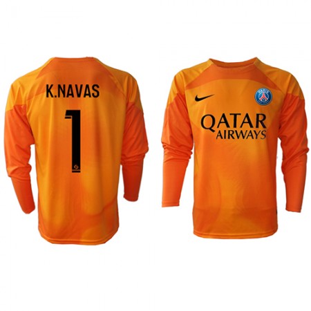Jalkapallo Pelipaidat/Peliasut Paris Saint-Germain Keylor Navas 1 Maalivahti Vieraspelipaita 2022-23 Pitkähihainen